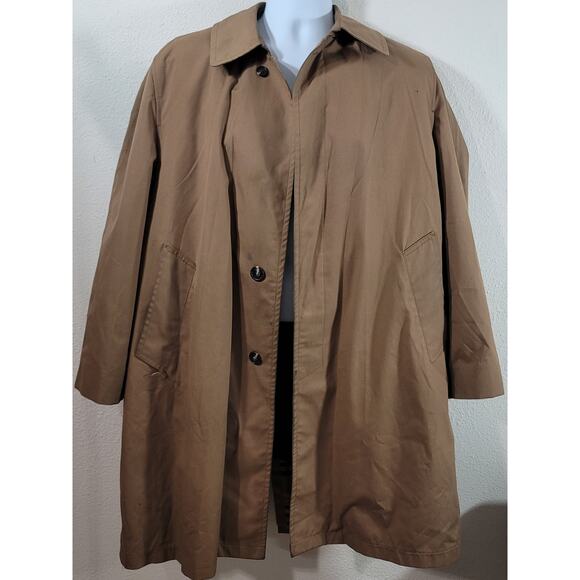 Culwell  Sons Brown York Lined Trench Coach 42 Short Button Closure - Picture 1 of 15